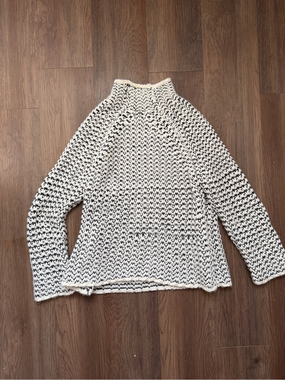French Connection Marled white and Black high neck Sweater
